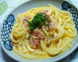 釜玉カルボナーラうどん作り方6写真