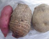 豚ひき肉入り三色芋きんぴら作り方1写真