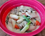 ねぎと里芋の和風クリームチキン煮込み作り方4写真