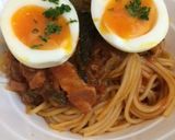 半熟卵のせ・ほうれん草の賄いトマトパスタ作り方5写真