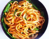 コチュジャン味のスパイシー焼きうどん作り方4写真