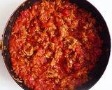 お肉たっぷり　手作りミートソースパスタ作り方6写真
