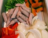 ソーセージと野菜のカレージャーマンポテト作り方1写真