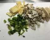 野沢菜・たけのこ・舞茸の炊き込みごはん作り方2写真