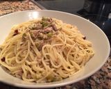グリーンオリーブとシーチキンのパスタ作り方7写真