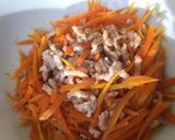 今が旬！無限人参（人参と鶏ひき肉レンジ）作り方7写真