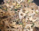 れんこんとニラの肉味噌炒め作り方4写真