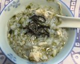 簡単 海苔と昆布茶とおかかの中華風おかゆ作り方5写真