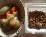 コンソメ野菜スープの納豆のせ作り方1写真