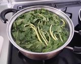 明日葉とベーコンのごまだれ炒め作り方1写真