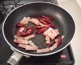 明日葉とベーコンのごまだれ炒め作り方4写真