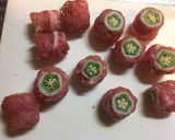 オクラinちくわの豚肉巻き焼き作り方5写真