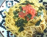 ごま油とネギ風味！ずぼら和風明太子パスタ作り方8写真