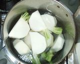 カブのあんかけ煮物♪チクワとほうれん草作り方5写真