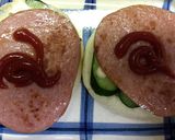 簡単な自家製の厚ハムモーニングバーガー作り方4写真