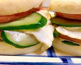 簡単な自家製の厚ハムモーニングバーガー作り方8写真