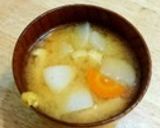白カブと油揚げの味噌汁作り方8写真