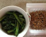 大根の葉っぱのゴマあえ&納豆のご飯作り方1写真
