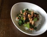 大根の葉っぱのゴマあえ&納豆のご飯作り方3写真