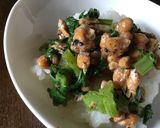 大根の葉っぱのゴマあえ&納豆のご飯作り方4写真