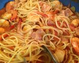 エビとホタテとベーコンのトマトパスタ♡作り方6写真