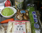 ☆きゃべつと水菜の簡単煮うどん☆作り方1写真