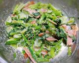 あと一品!小松菜とベーコンのごまだれ和え作り方3写真