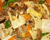 牛肉とたけのこのオイスターソース炒め♪作り方5写真