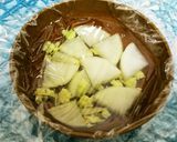 大根と玉ねぎ・卵のぽん酢鍋作り方3写真