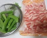 スナップえんどうの肉巻き♪チーズカレー味作り方1写真