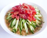 即席麺で　ピリ辛トマトきゅうりラーメン作り方5写真