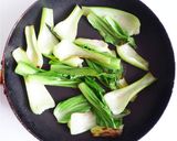 鶏がらスープの素だけ　チンゲン菜あんかけ作り方4写真