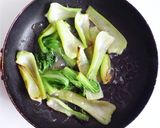 鶏がらスープの素だけ　チンゲン菜あんかけ作り方5写真