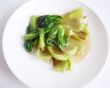 鶏がらスープの素だけ　チンゲン菜あんかけ作り方6写真