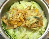 白菜とかき揚げ天ぷらの煮物作り方2写真