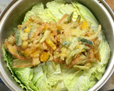 白菜とかき揚げ天ぷらの煮物作り方2写真