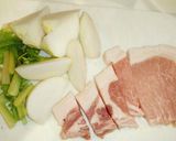 かぶと豚肉のごまソース炒め作り方1写真