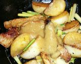 かぶと豚肉のごまソース炒め作り方5写真