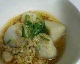 里いもと鶏ひき肉のにんにくあんかけ作り方6写真