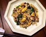 きのことほうれん草の♡味噌マヨそぼろ炒め作り方5写真