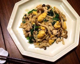 きのことほうれん草の♡味噌マヨそぼろ炒め作り方5写真