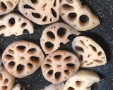 厚切りれんこんと牛肉の甘辛しょうゆ煮作り方3写真