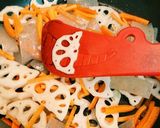 れんこんとスナップえんどうのきんぴら作り方2写真