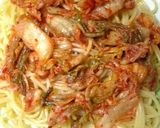 一人のおうちランチに！キムチ納豆パスタ☆作り方4写真