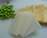 枝豆と薄切り餅のきんちゃく♪作り方1写真