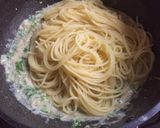 えびと水菜の豆乳パスタ作り方7写真