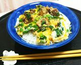 調味料なし１分で完成の鯖缶卵とじ丼作り方5写真