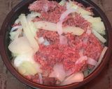 コンビーフと玉葱のケーキ風オムレツ作り方1写真