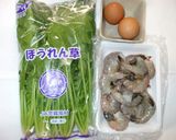 卵あんかけサラダ♪海老とほうれん草・簡単作り方1写真
