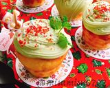 抹茶チーズクリームのクリスマスマフィン作り方8写真